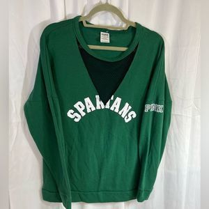Pink brand Michigan state university Spartans shirt women’s small